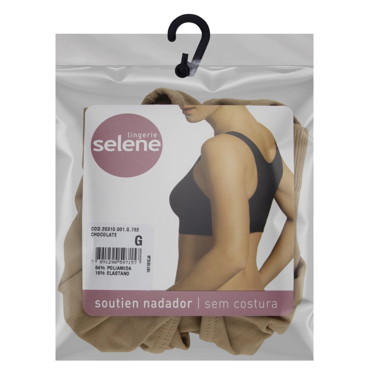 Sutiã Nadador Sem Costura Chocolate Selene Tamanho G