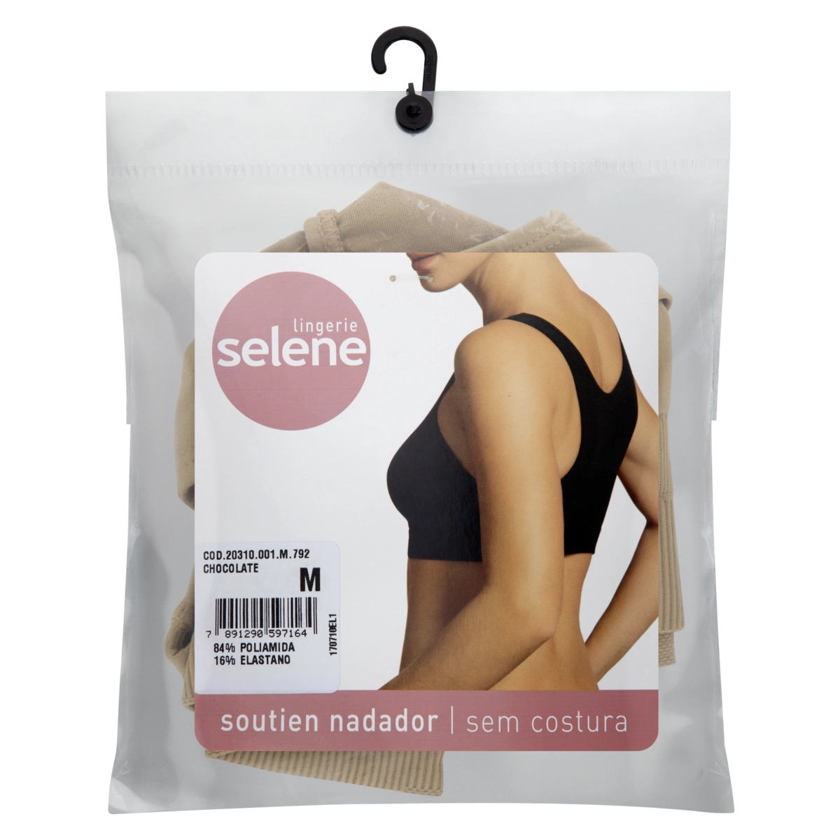Sutiã Nadador Sem Costura Chocolate Selene Tamanho M