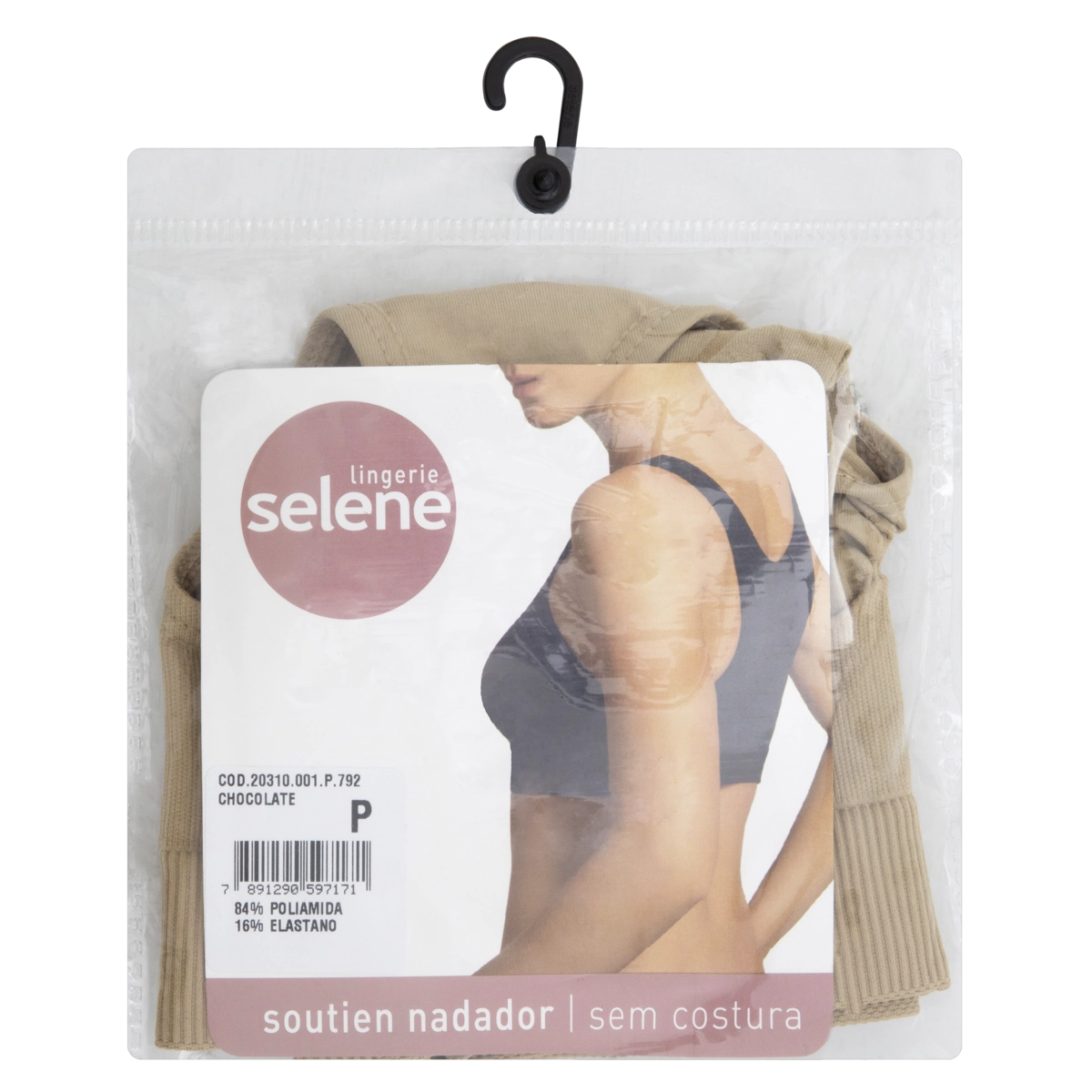 Sutiã Nadador Sem Costura Chocolate Selene Tamanho P