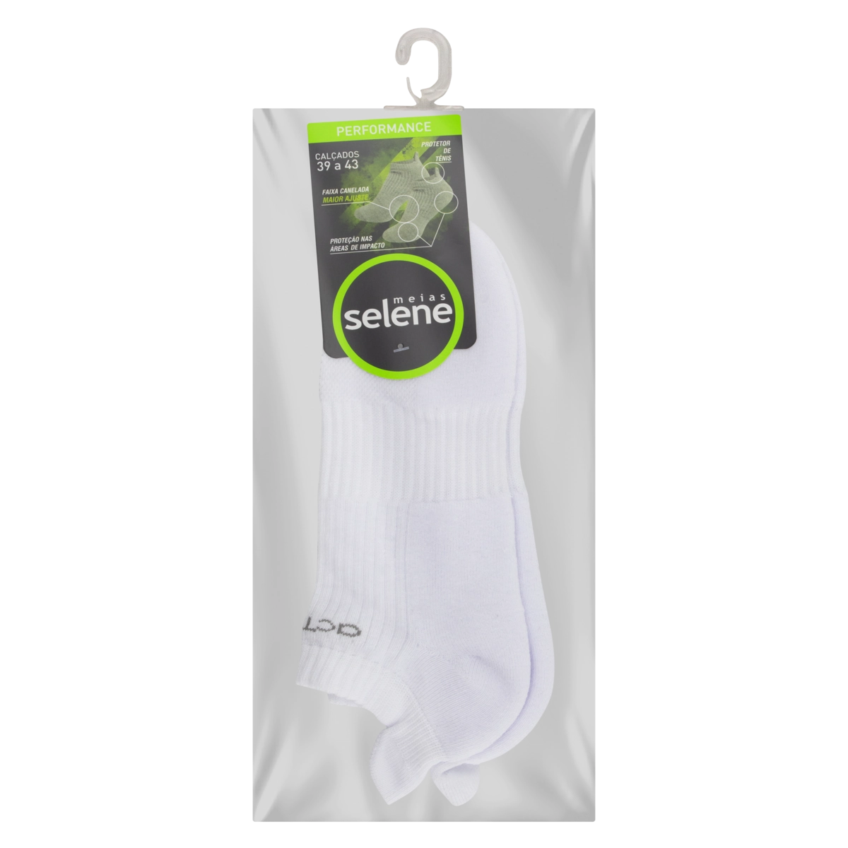 Meia Masculina Sapatilha Branca Performance Selene N 39 43