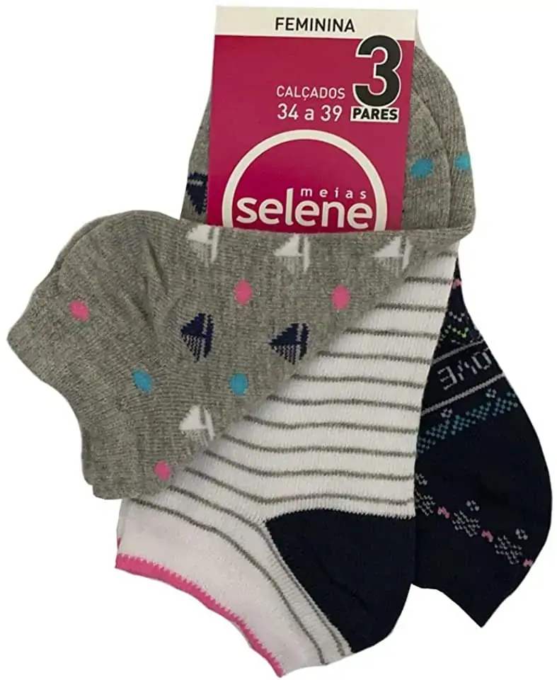 Meia Sapatilha Fem Selene 3un Eletronica