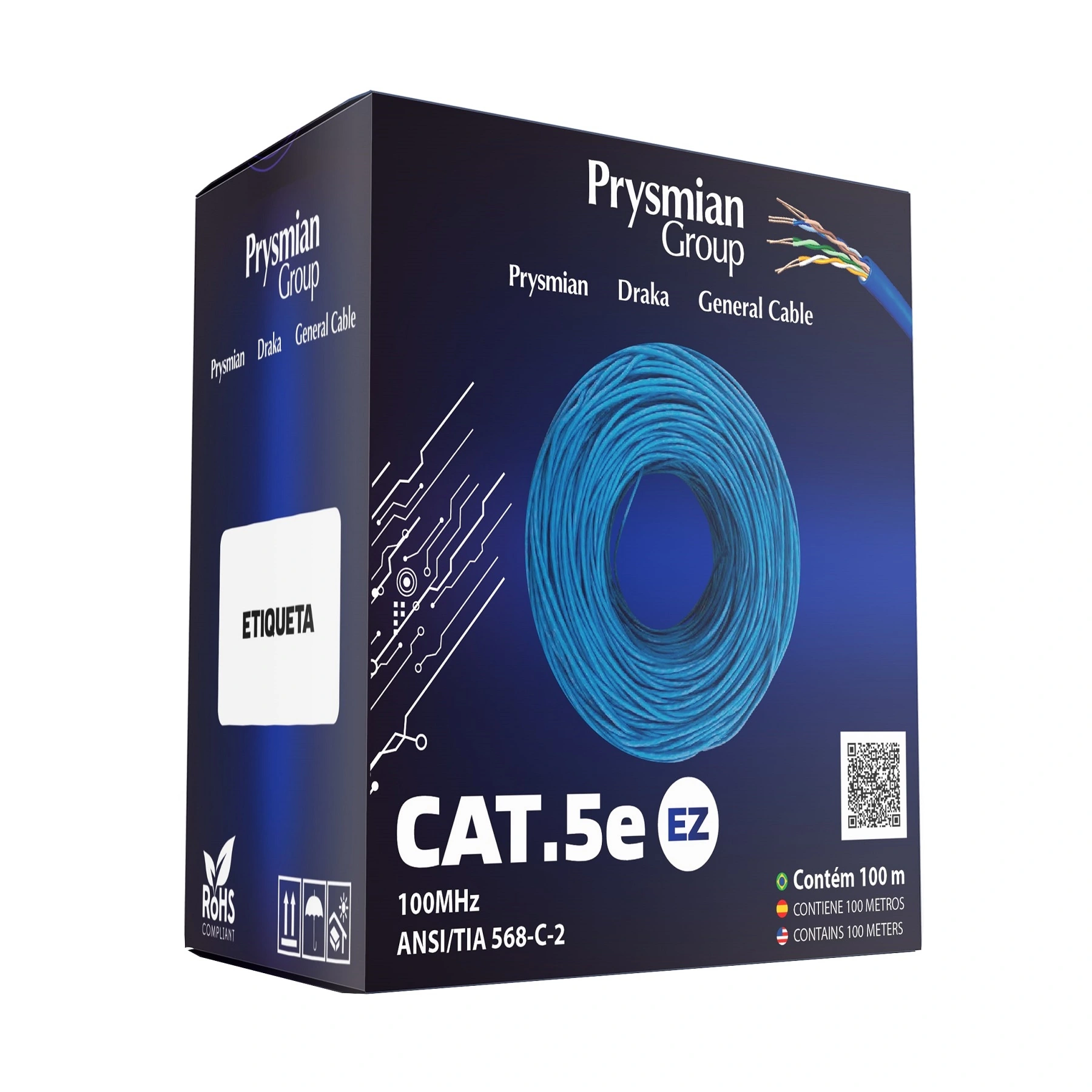 Cabo de Rede LAN CAT5E UTP 100m Azul