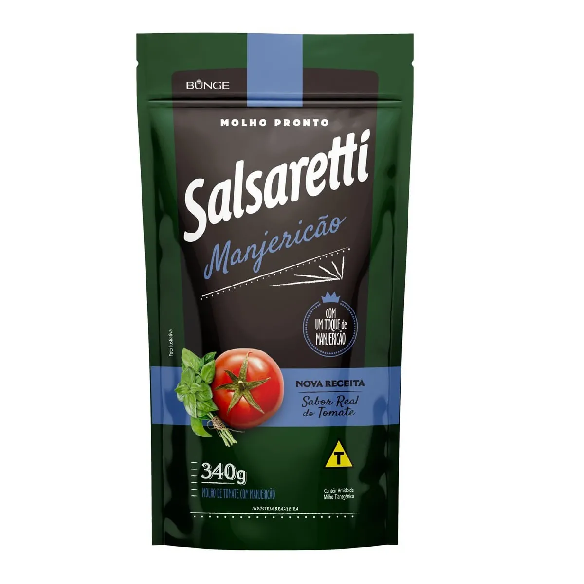 Molho de Tomate Manjericão com Pedaço de Tomate Salsaretti Dia a dia 340g