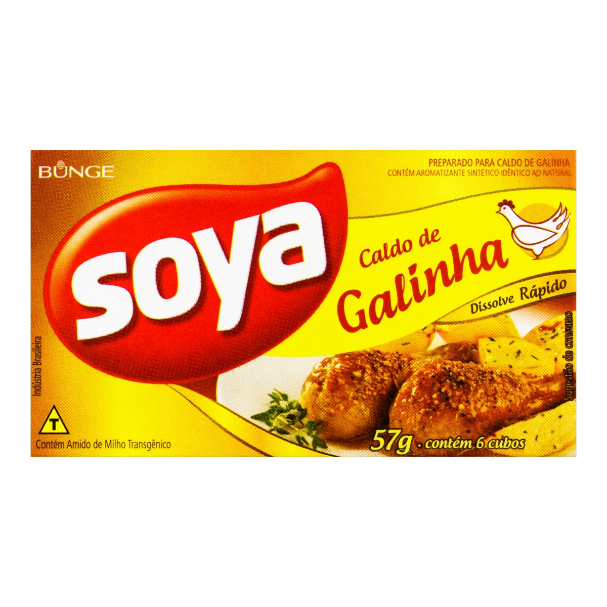 Tempero Tablete De Caldo De Galinha Soya Caixa 57g 6 Unidades
