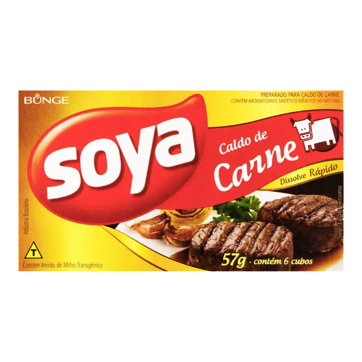 Caldo Tablete Carne Soya Caixa 57g 6 Unidades