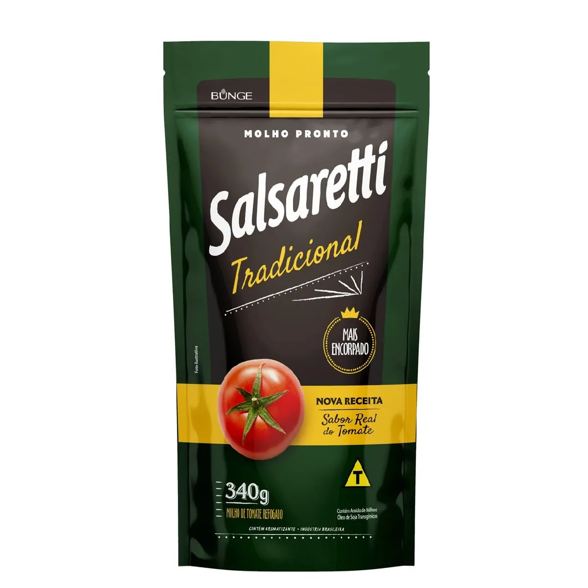 Molho de Tomate Tradicional com Pedaços de Tomate Salsaretti 340g