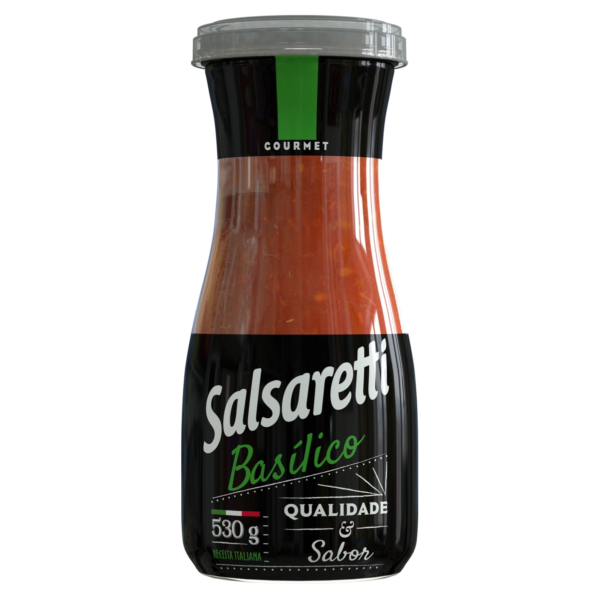 Molho De Tomate Basílico Salsaretti Gourmet Vidro 530g