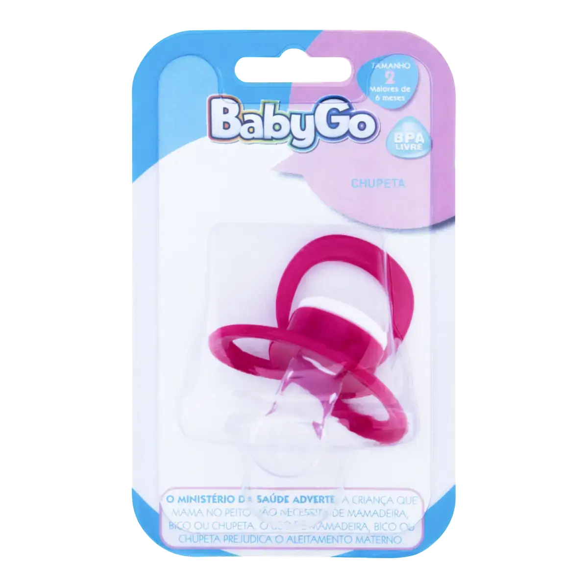 Chupeta Ortodôntica Vermelha Babygo Clean N 2