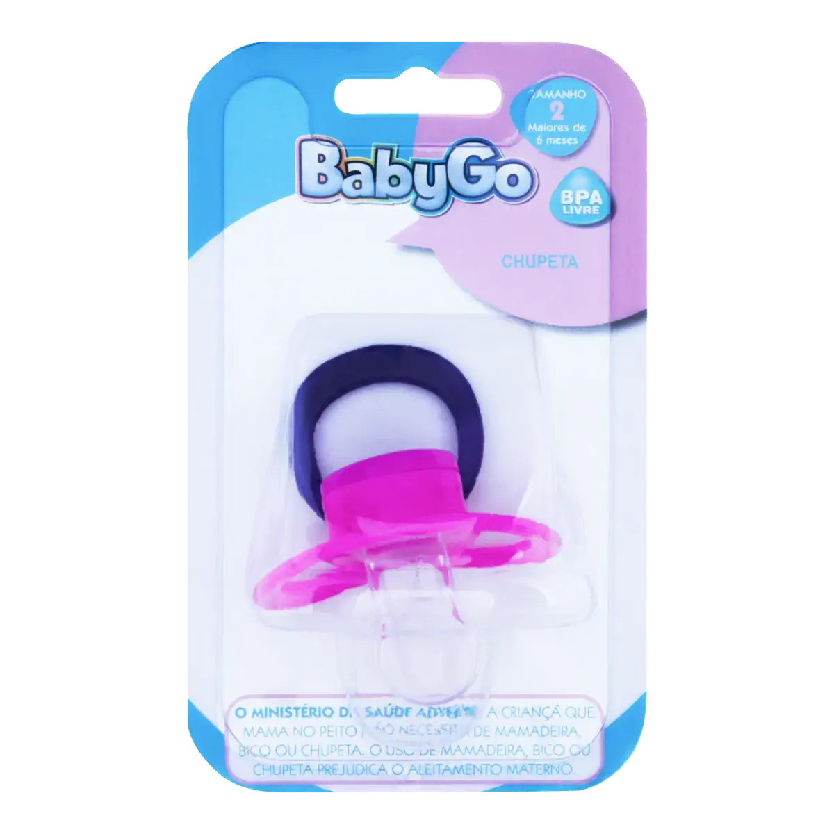 Chupeta Ortodôntica Rosa Neon Babygo N 2