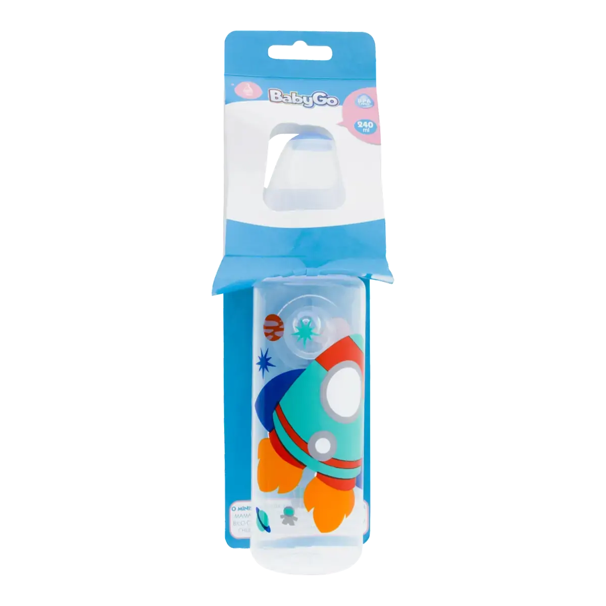 Mamadeira Azul Foguete 240ml Babygo