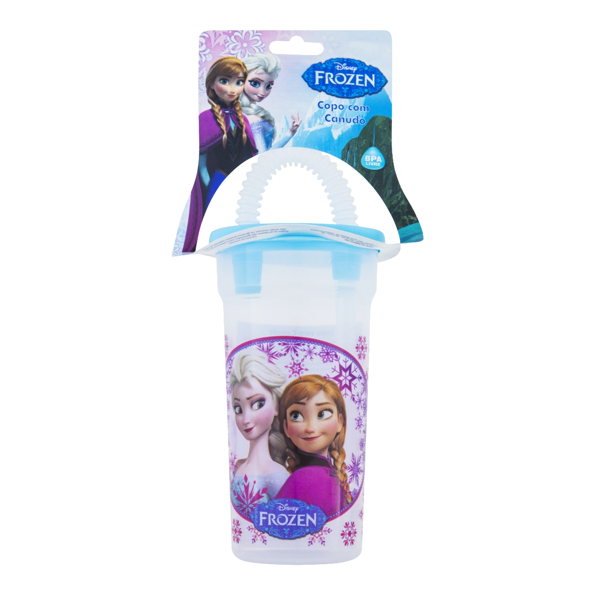 Copo BabyGo Frozen com Canudo 440mL