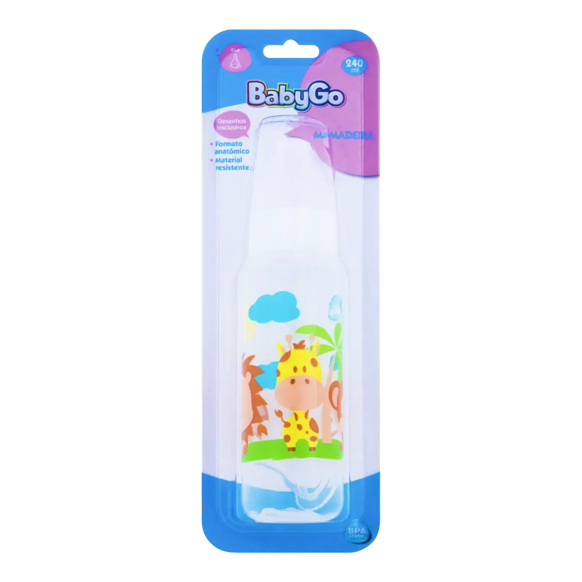 Mamadeira Branca Floresta 240ml Babygo