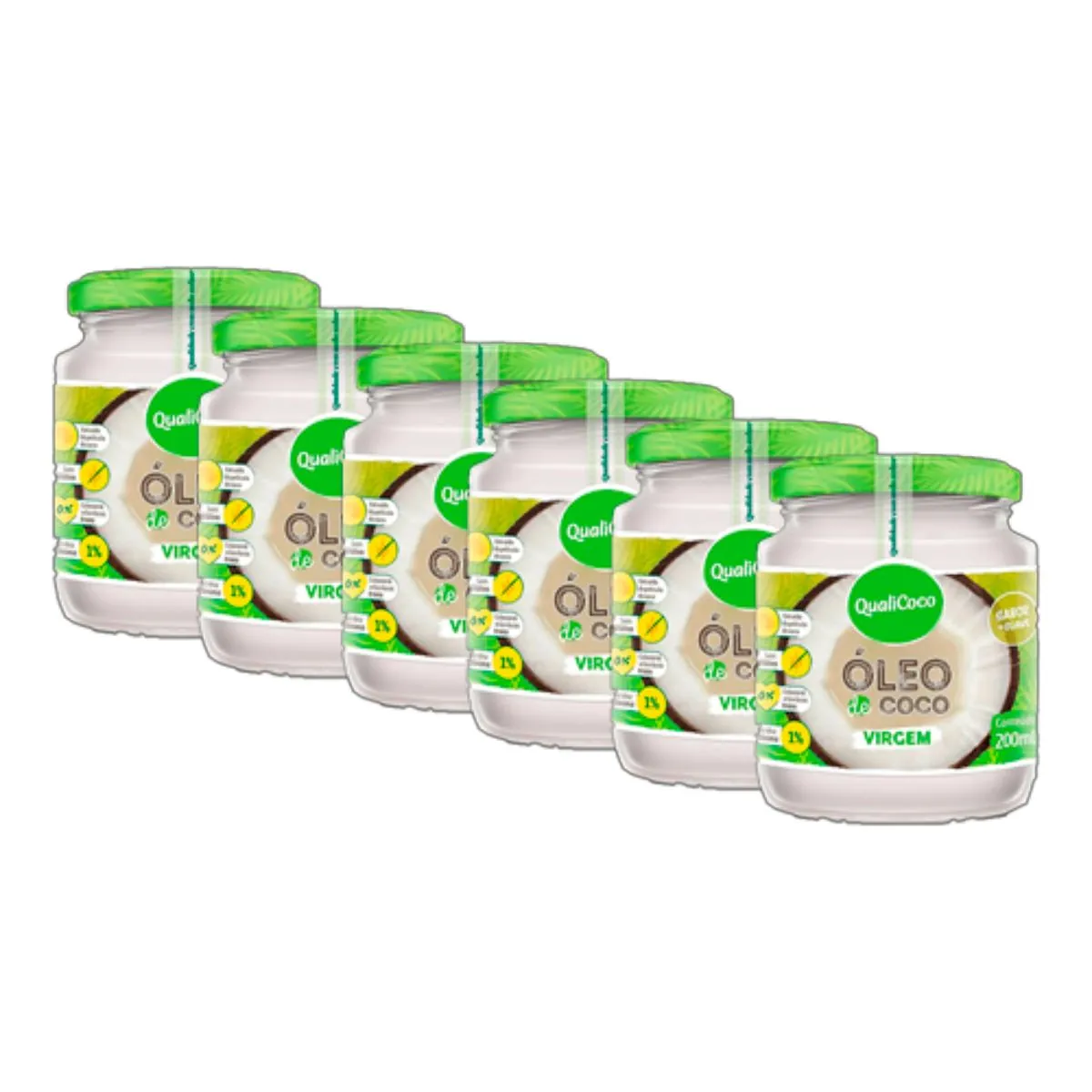 Kit 6X: Óleo de Coco Virgem Qualicoco 200ml