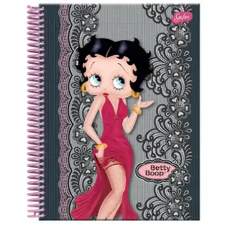 Universitário Espiral Dura Grafons Betty Boop 8 Matérias 160 Folhas
