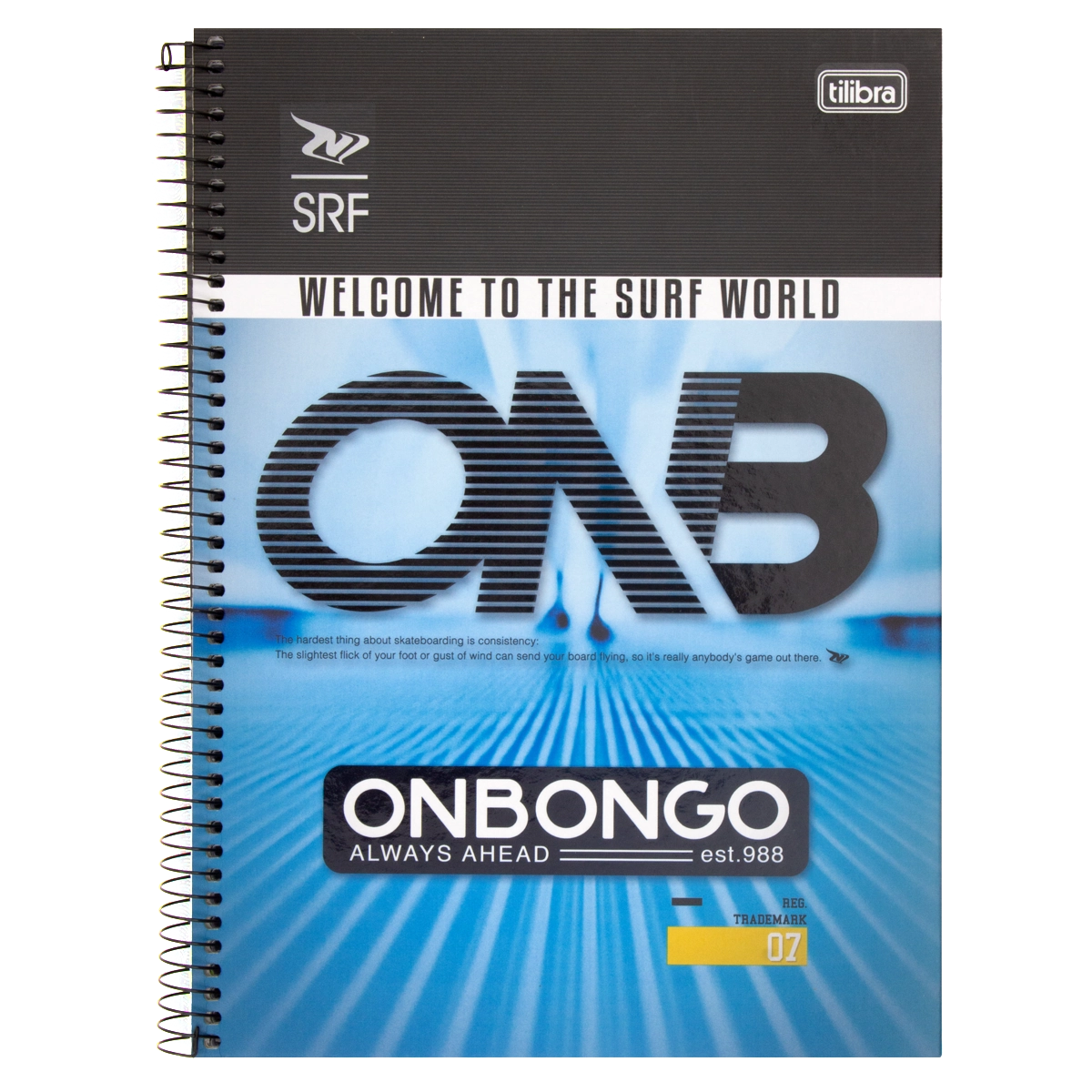 Caderno Capa Dura Espiral Onbongo Tilibra 200mm X 275mm 96 Folhas