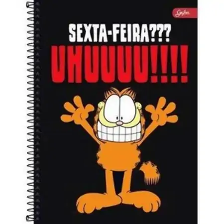 Universitário Espiral Dura Grafons Garfield 10 Matérias 200 Folhas