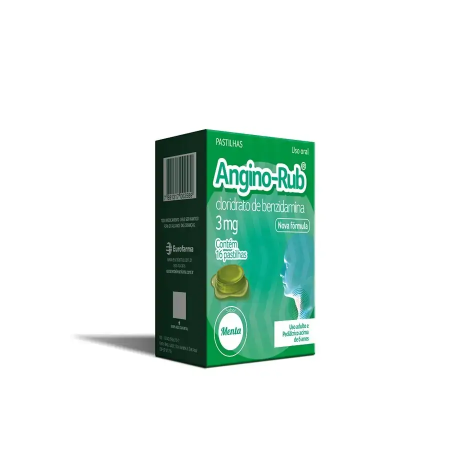 Angino Rub 3mg Menta Supera Caixa 16 Pastilhas