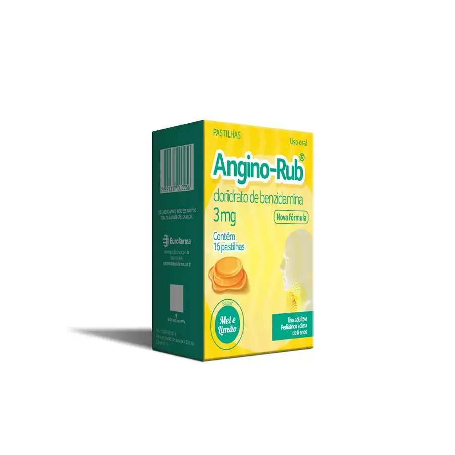Angino Rub 3mg Mel E Limão Supera Caixa 16 Pastilhas