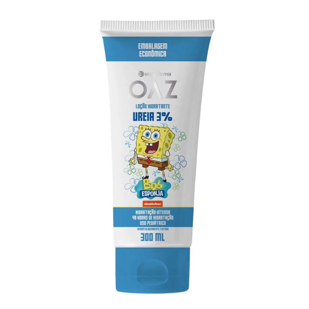 Loção Hidratante Ureia 3 Bob Esponja Oaz Bisnaga 300ml Embalagem Econômica