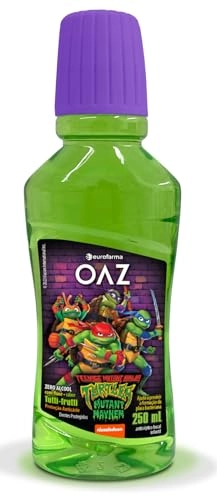 Enxaguante Bucal Infantil Antisséptico Zero álcool Tutti Frutti Teenage Mutant Ninja Turtles Mutant