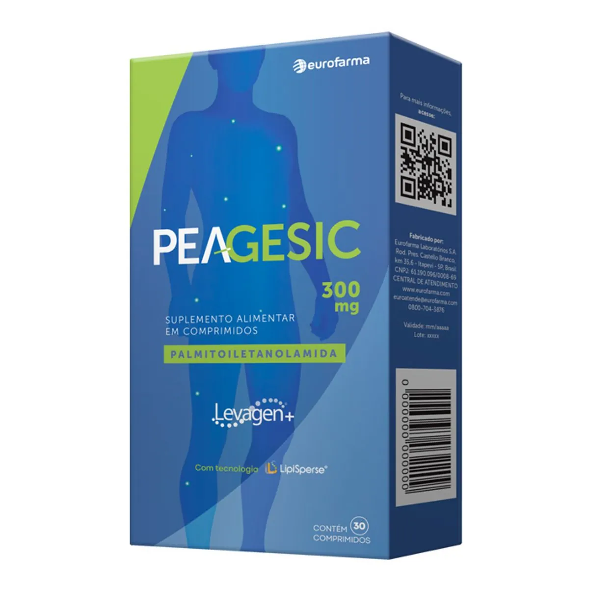 Palmitoiletanolamida 300mg Peagesic Caixa 30 Comprimidos