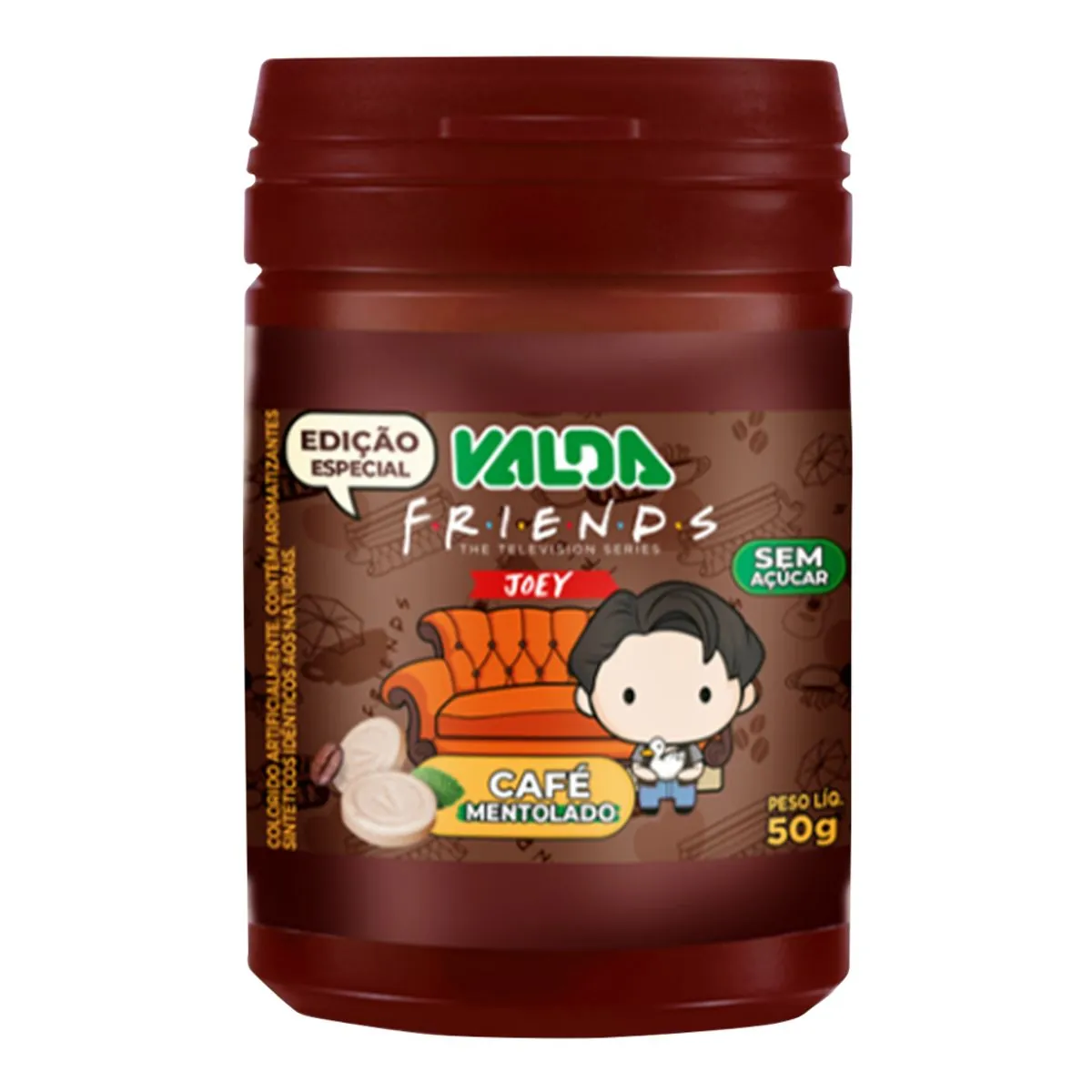 Pastilha Café Mentolado Zero Açúcar Friends Valda Frasco 50g