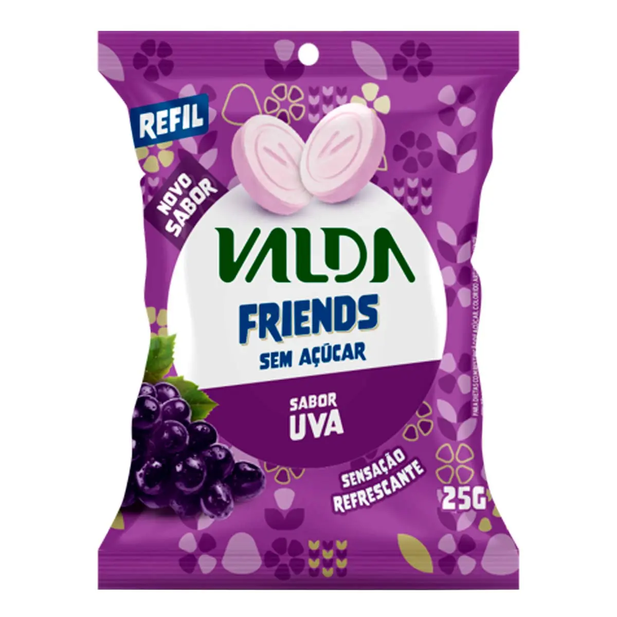Pastilha Sabor Uva Valda Friends 25g