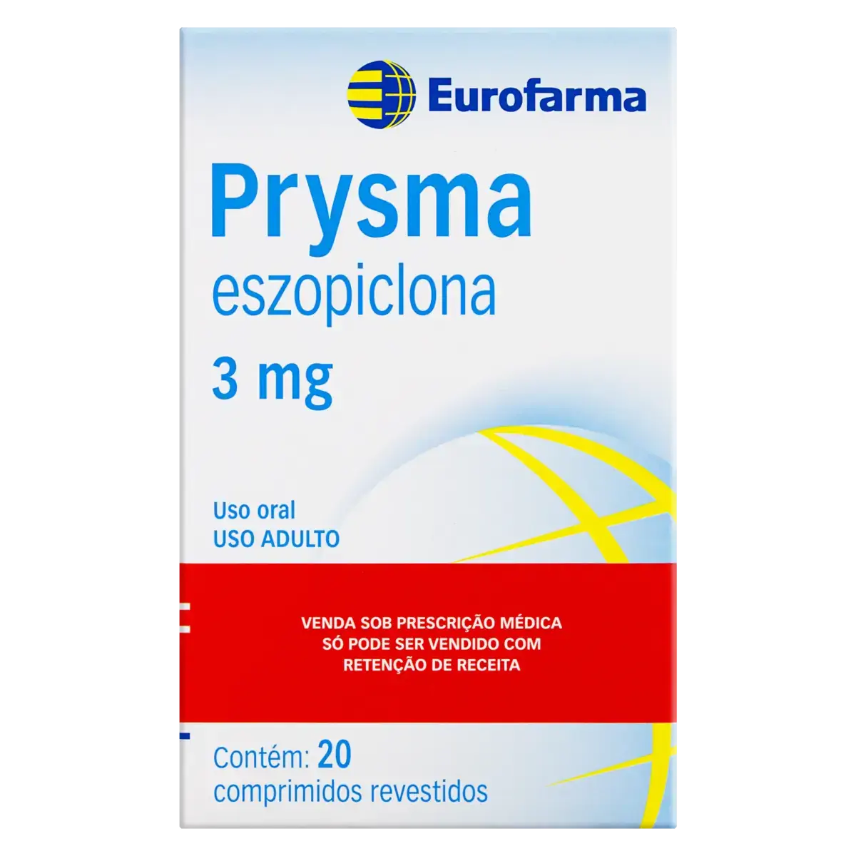 Prysma 3mg Eurofarma Caixa 20 Comprimidos Revestidos