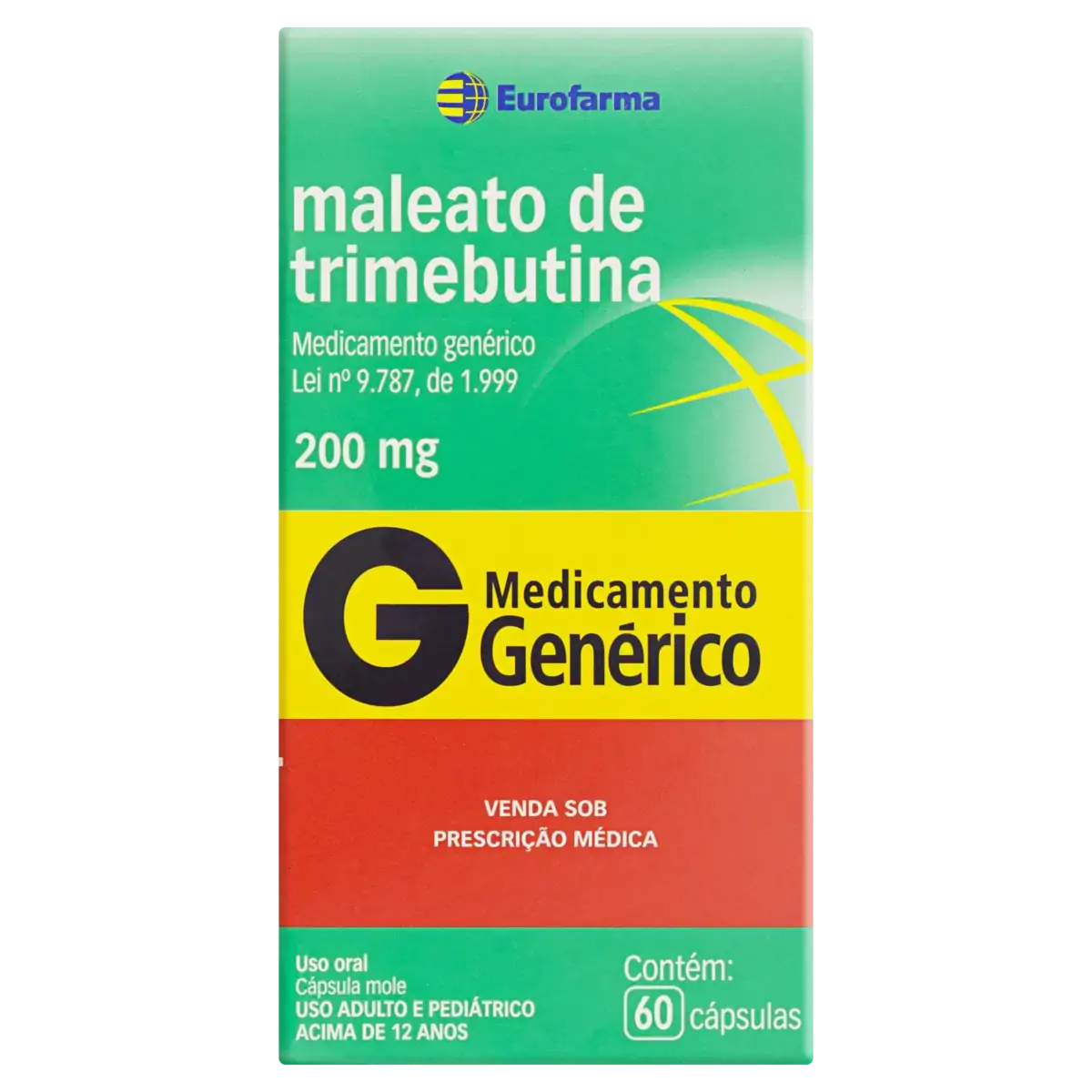 Maleato De Trimebutina 200mg Eurofarma Caixa 60 Cápsulas