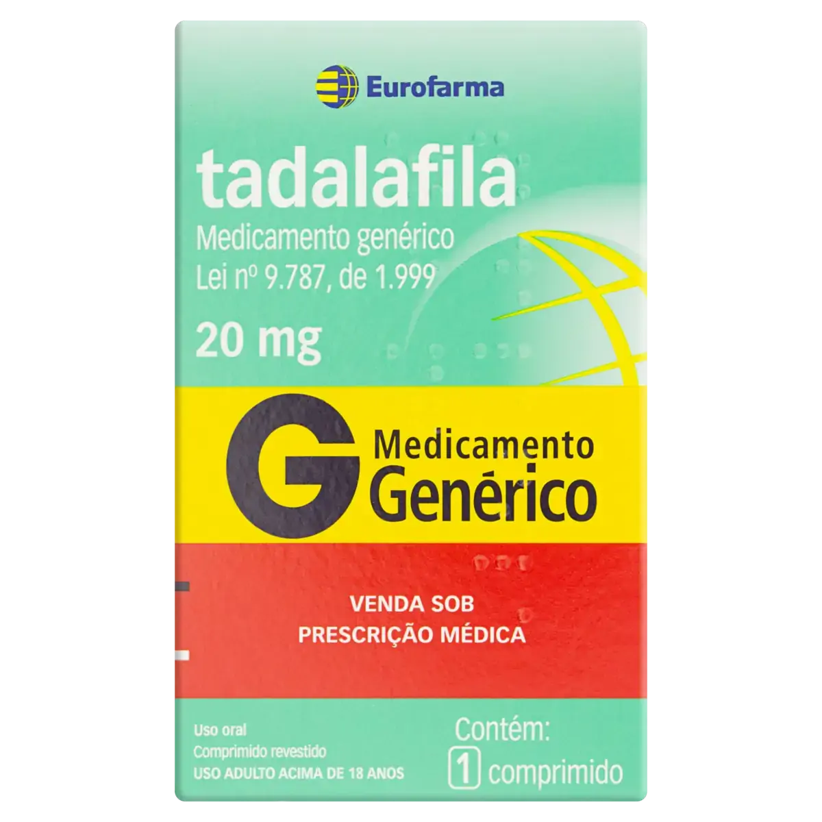 Tadalafila 20mg Eurofarma Caixa 1 Comprimido Revestido