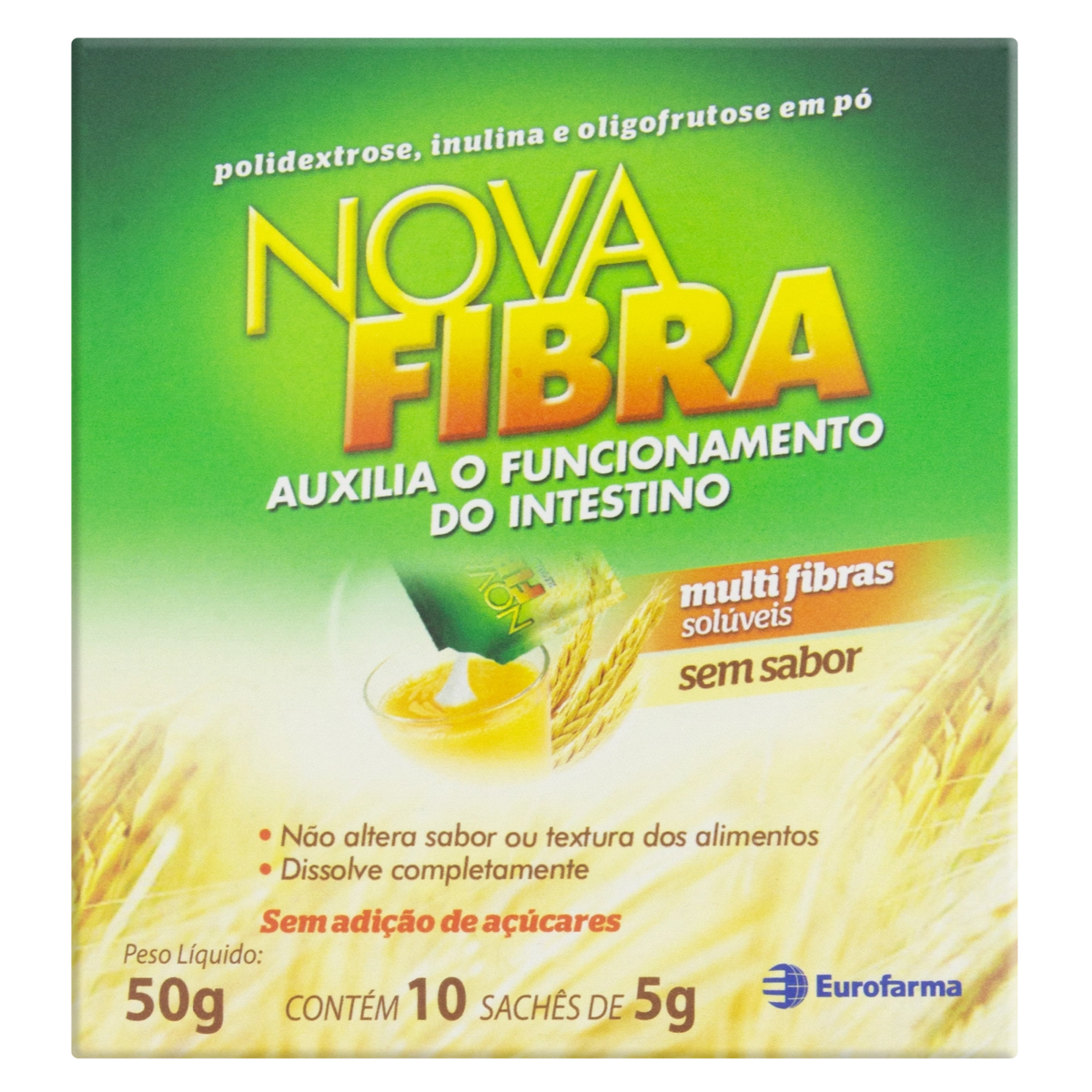 Nova Fibra Sem Sabor Eurofarma Caixa 50g 10 Unidades
