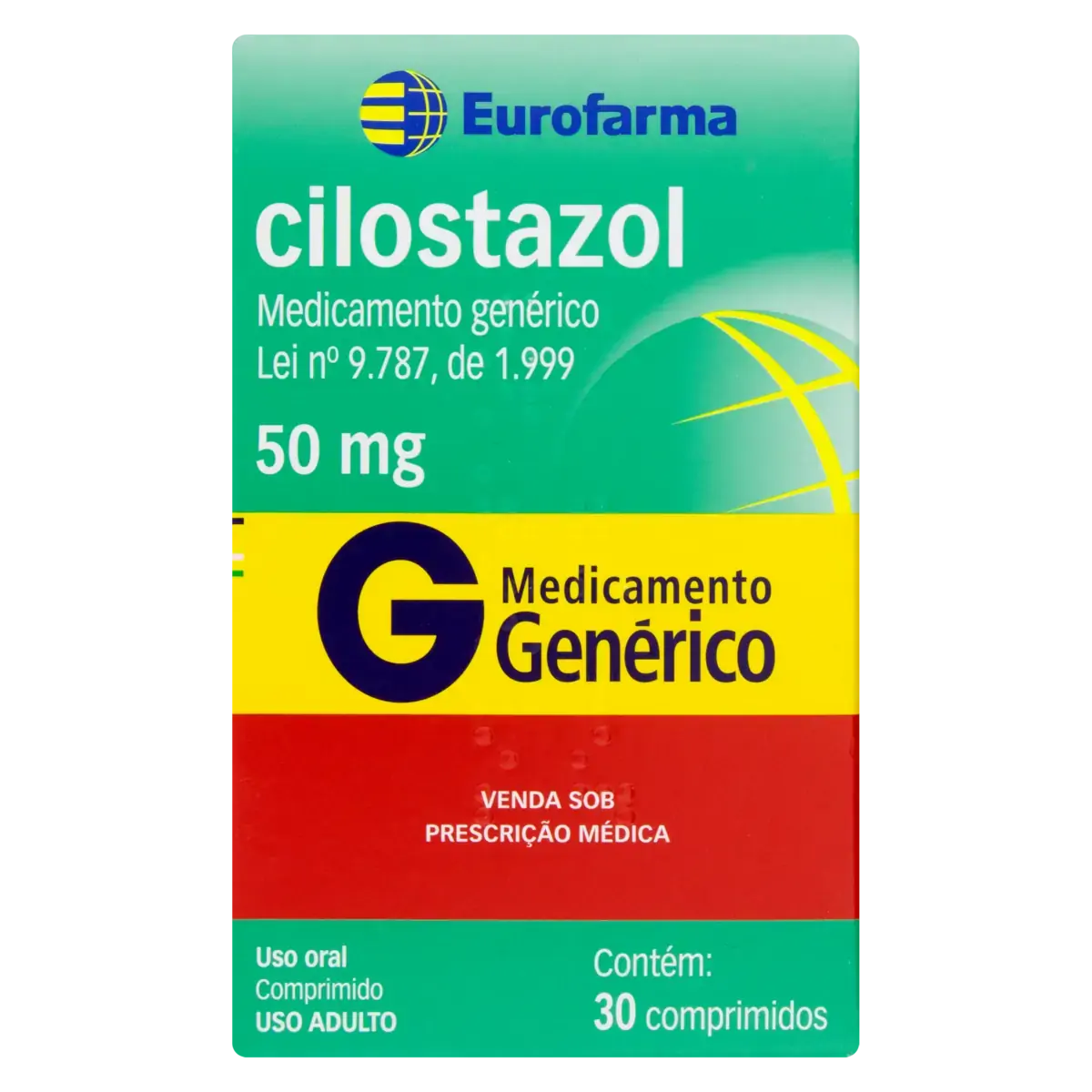 Cilostazol 50mg Eurofarma Caixa 30 Comprimidos
