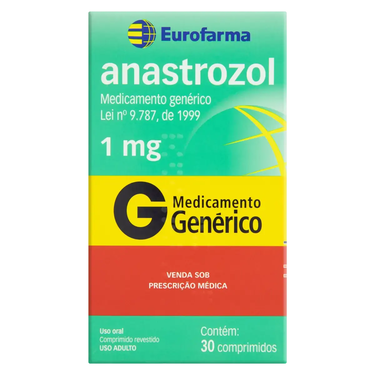 Anastrozol 1mg Eurofarma Caixa 30 Comprimidos Revestidos