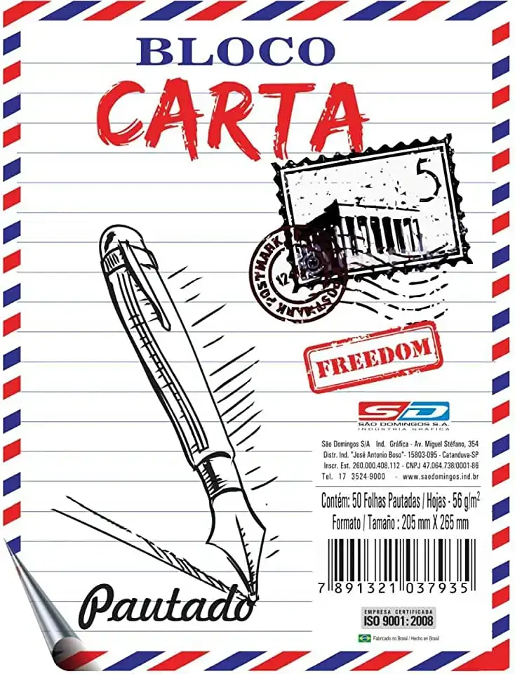 Bloco Carta C/50fls Sao Domingos