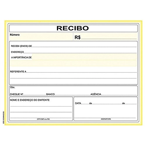 Bloco Recibo Comercial S/copia 155x215 50f Sa