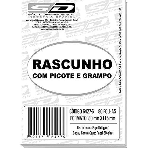 Bloco Rascunho C/picote E Grampo 80f Sao Domi