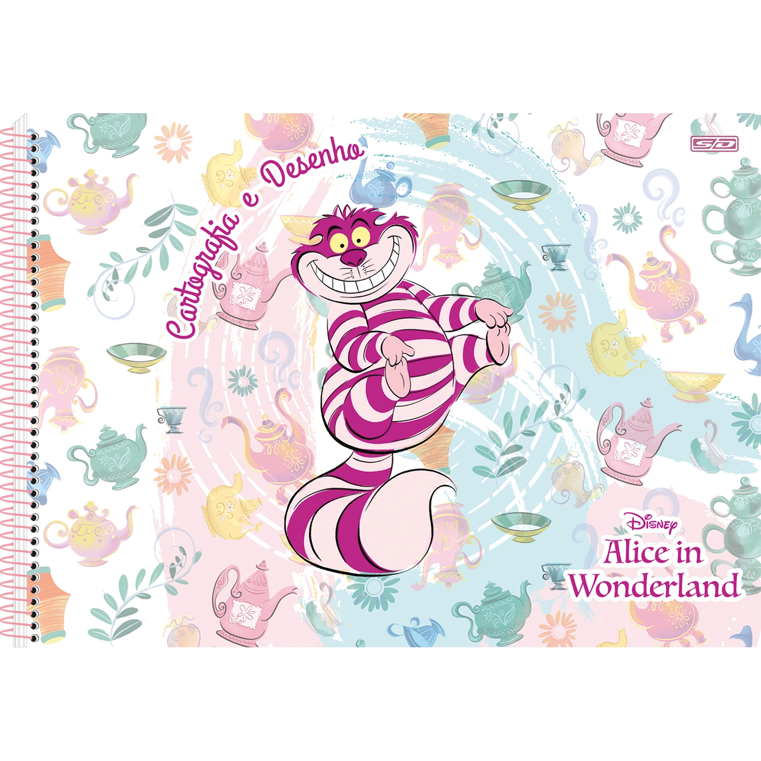 Caderno Desenho Univ Capa Dura Alice 60fls. Espiral Sd Inovações