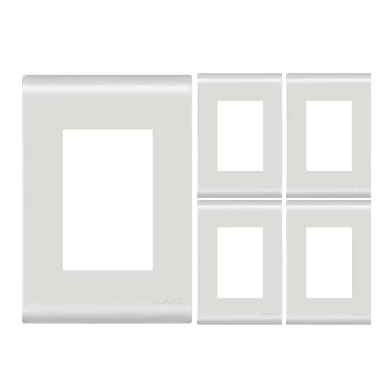 Placa Tramontina 4x2 3 Módulos C/ Suporte Liz - Kit 5 Un