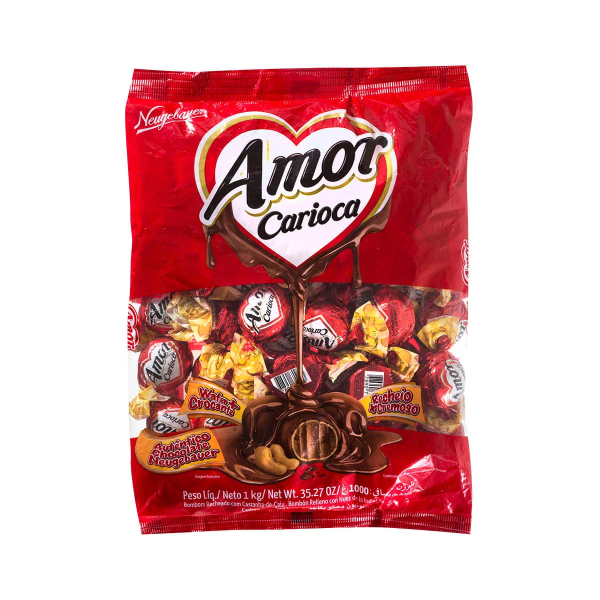 Bombom Com Recheio De Castanha De Caju Amor Carioca Pacote 1kg