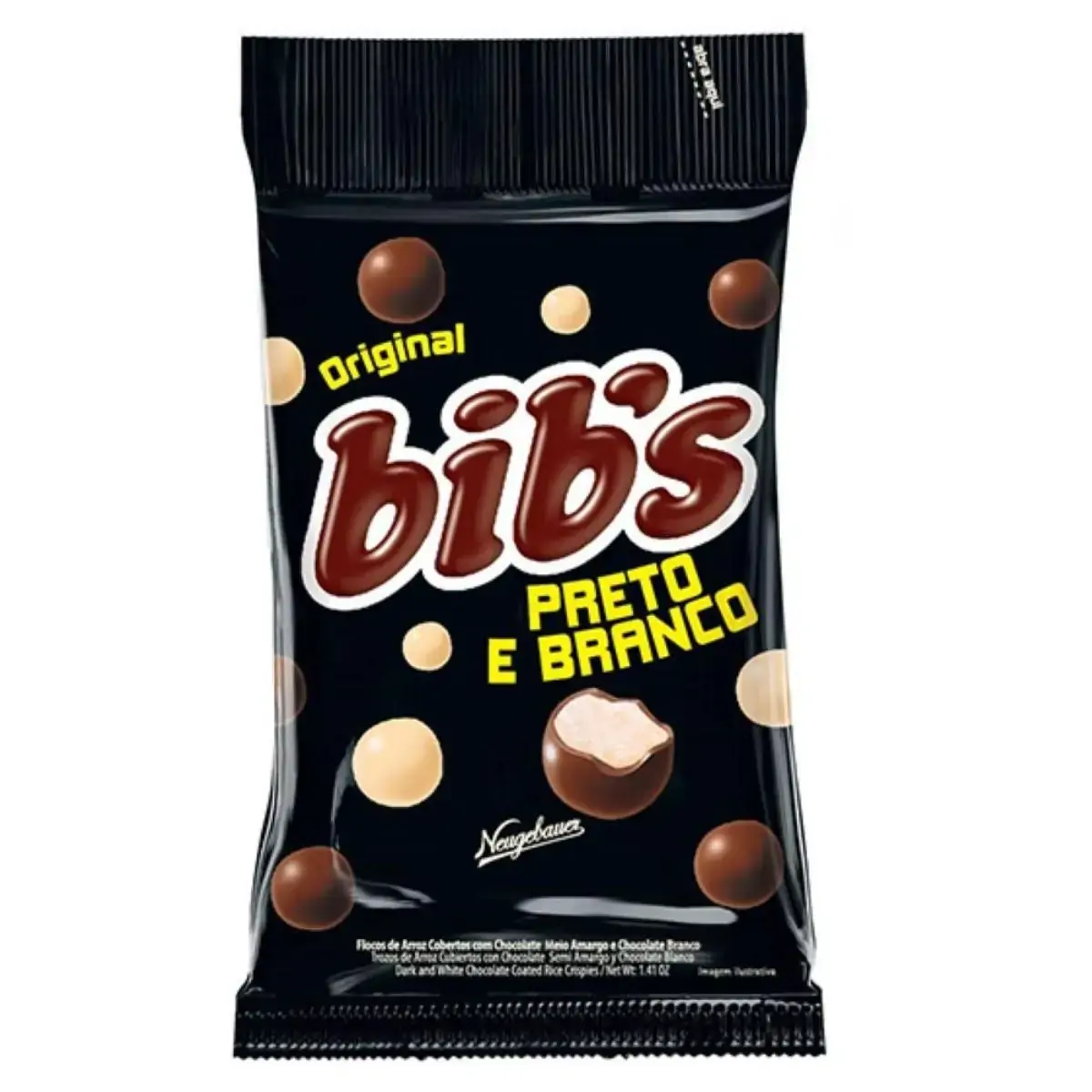 Chocolate Bib'S Preto/Branco 40g