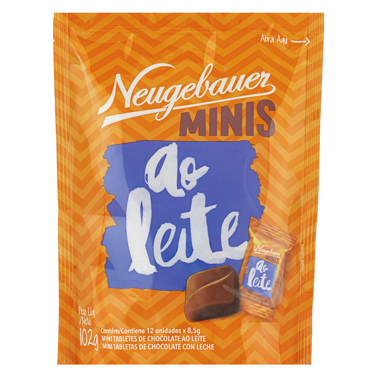 Chocolate Ao Leite Neugebauer Minis Pacote 102g 12 Unidades