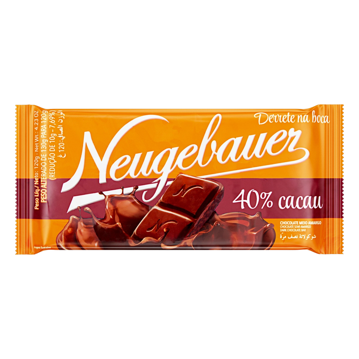 Chocolate Meio Amargo 40 Cacau Neugebauer Pacote 120g