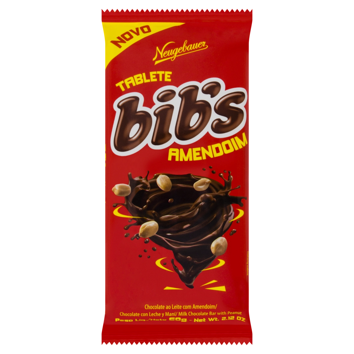 Chocolate Ao Leite Com Amendoim Bibs Pacote 60g
