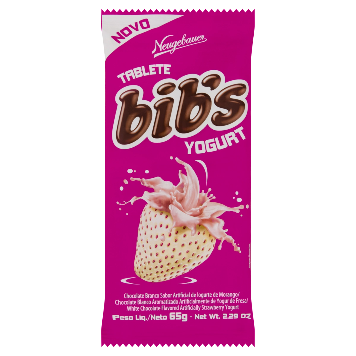 Chocolate Branco Com Iogurte De Morango Bibs Yogurt Pacote 65g