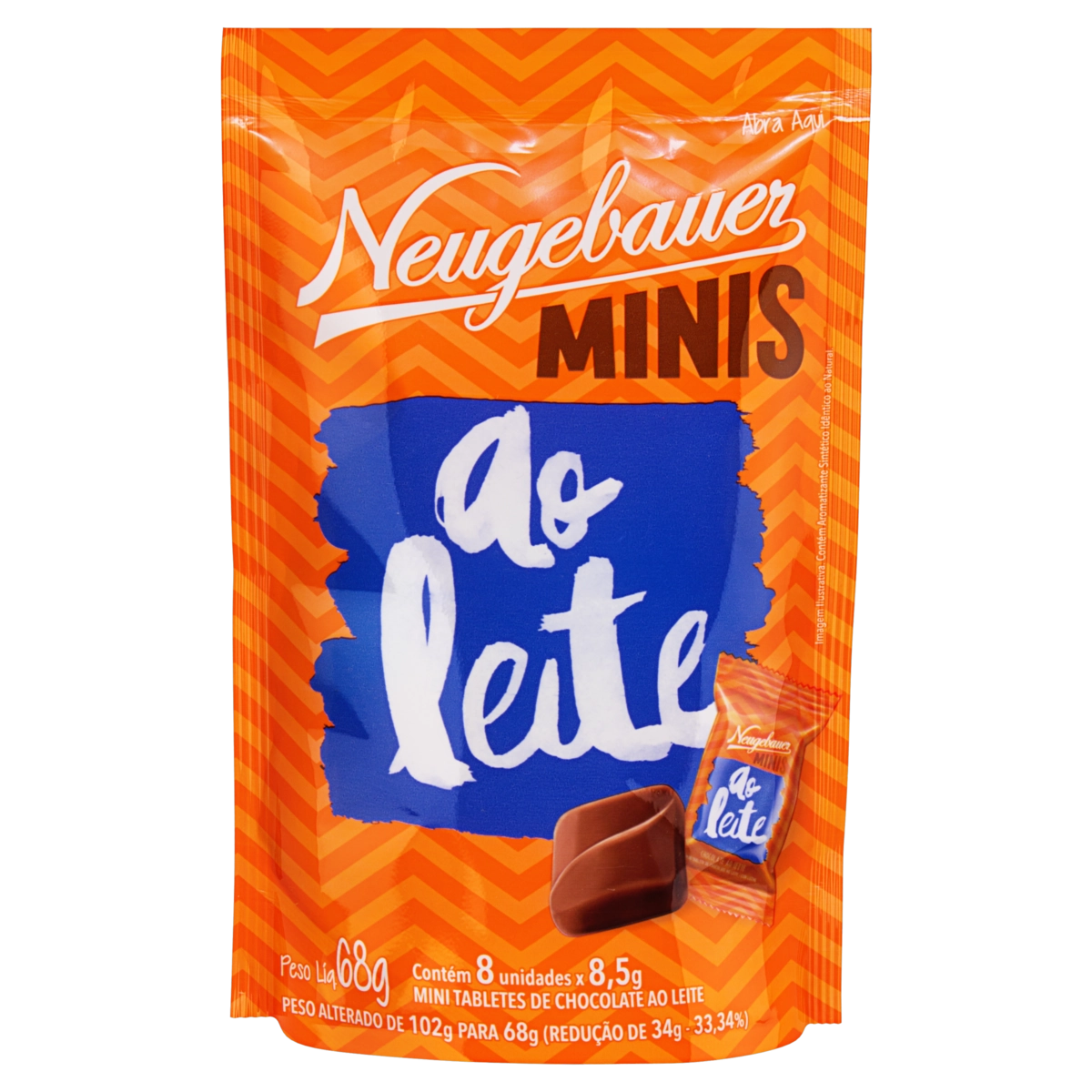 Chocolate Ao Leite Neugebauer Minis Sachê 68g 8 Unidades