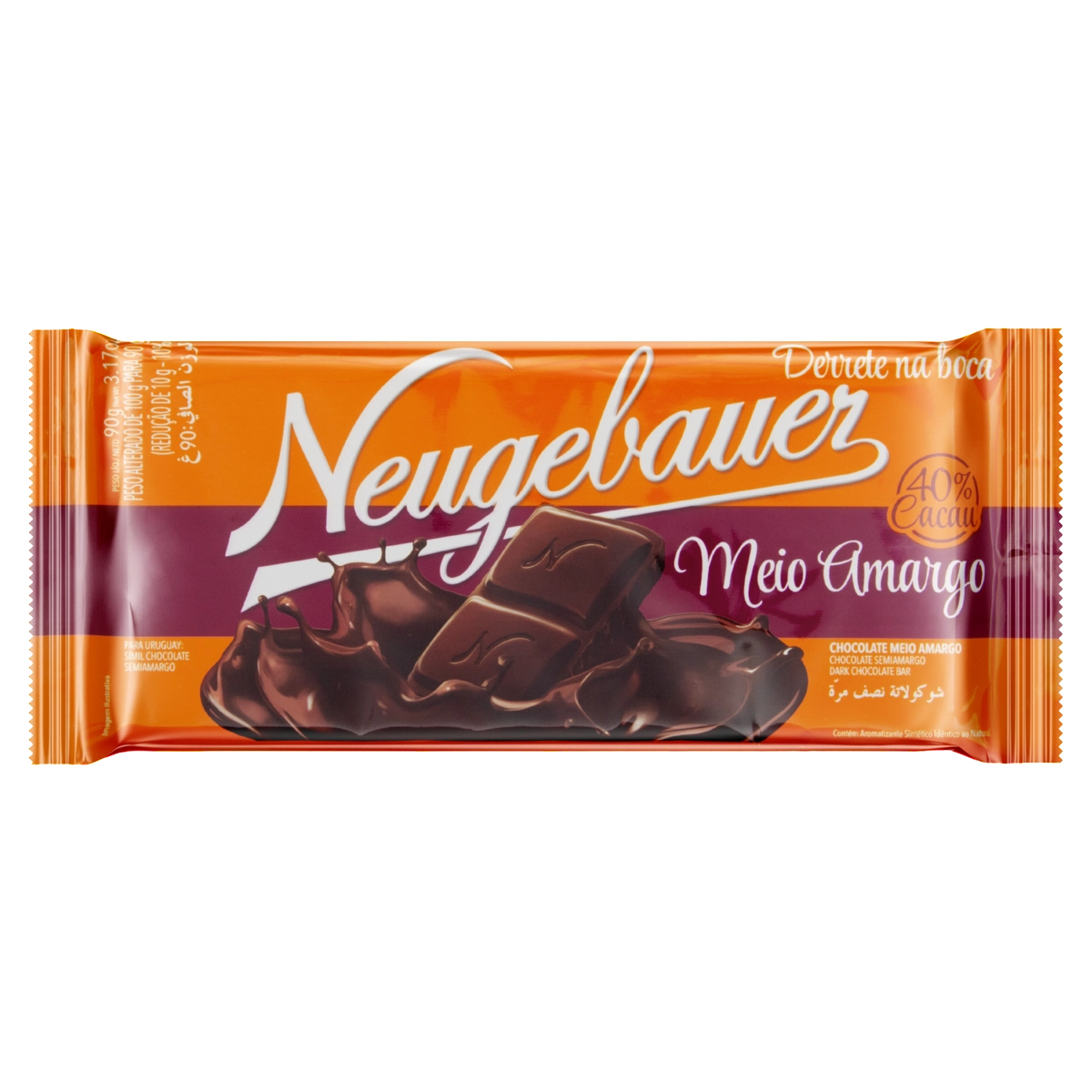 Chocolate Meio Amargo 40% Cacau NEUGEBAUER Pacote 90g