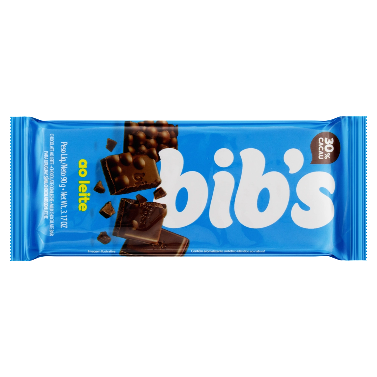 Chocolate Ao Leite 30 Cacau Bibs Pacote 90g