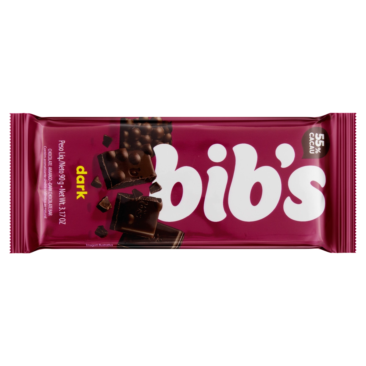 Chocolate Dark 55 Cacau Bibs Pacote 90g