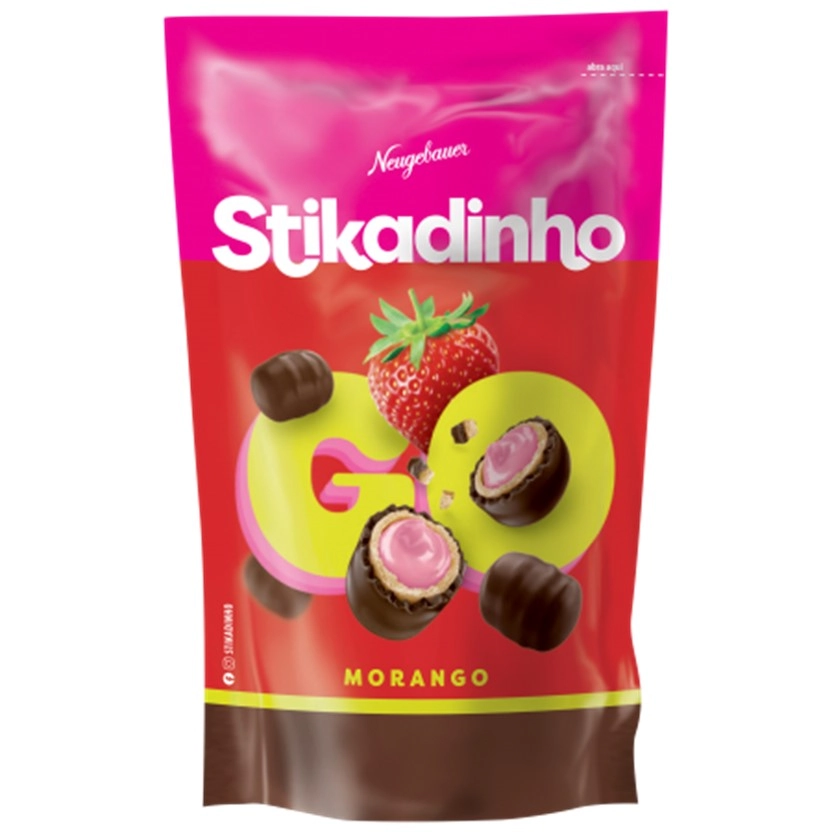 Choc Stikadinho Morango Pouch 120g