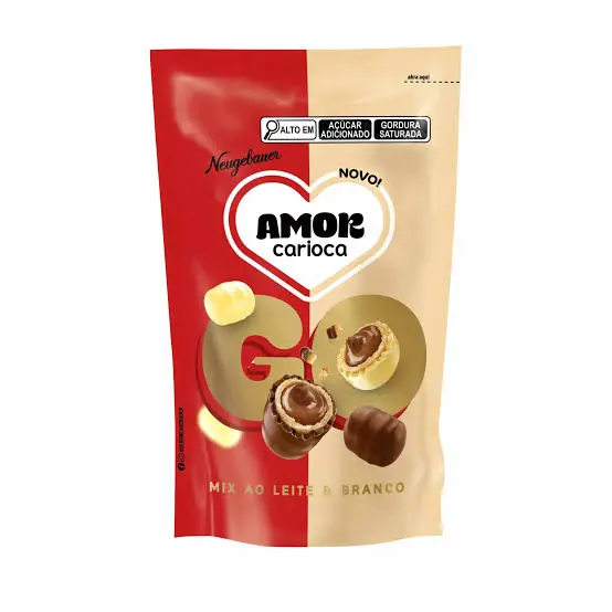 Confeito De Wafer Recheio Castanha De Caju Cobertura Duo Amor Carioca Sachê 120g